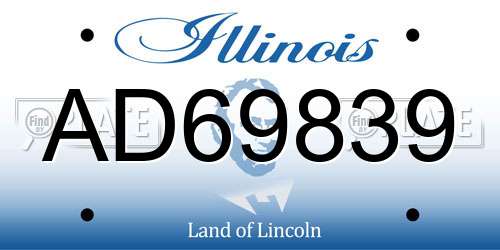 AD69839 Illinois License Plate
