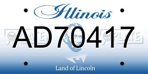 AD70417 Illinois License Plate