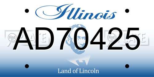 AD70425 Illinois License Plate