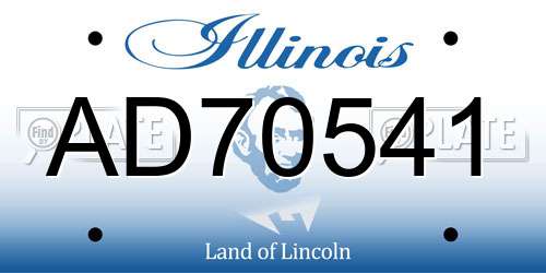 AD70541 Illinois License Plate