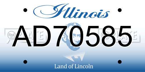 AD70585 Illinois License Plate