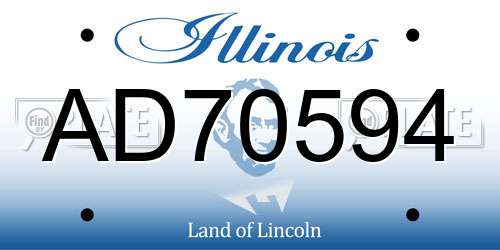 AD70594 Illinois License Plate