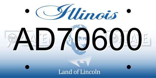 AD70600 Illinois License Plate