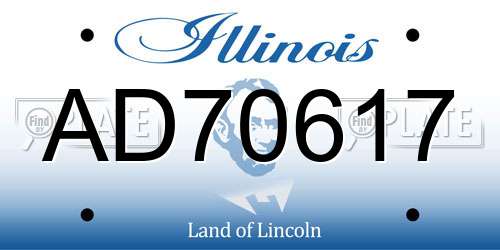 AD70617 Illinois License Plate