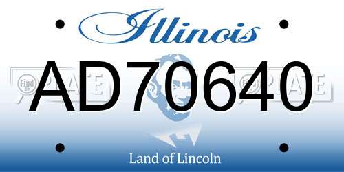 AD70640 Illinois License Plate