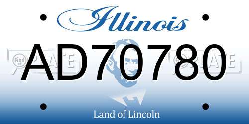 AD70780 Illinois License Plate
