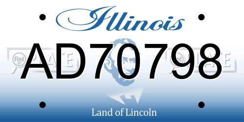 AD70798 Illinois License Plate