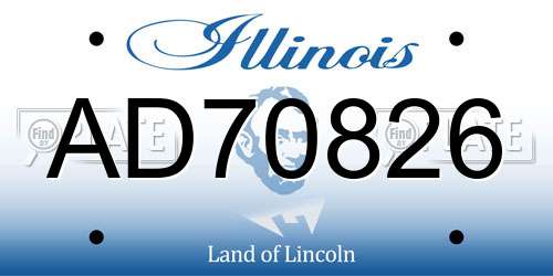 AD70826 Illinois License Plate