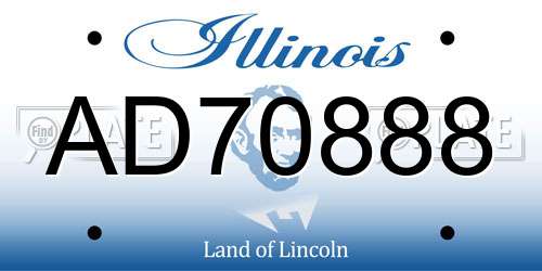 AD70888 Illinois License Plate
