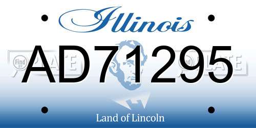 AD71295 Illinois License Plate