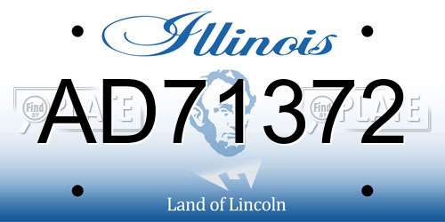 AD71372 Illinois License Plate