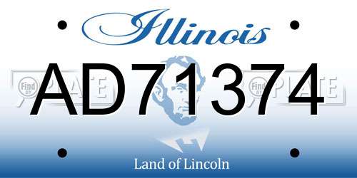 AD71374 Illinois License Plate