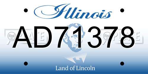 AD71378 Illinois License Plate