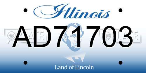 AD71703 Illinois License Plate