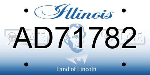 AD71782 Illinois License Plate