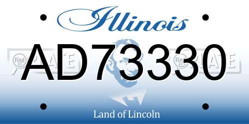 AD73330 Illinois License Plate