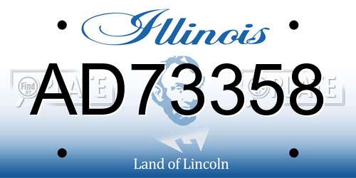 AD73358 Illinois License Plate