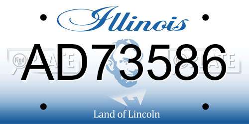 AD73586 Illinois License Plate