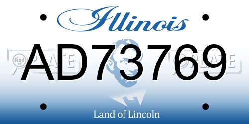 AD73769 Illinois License Plate