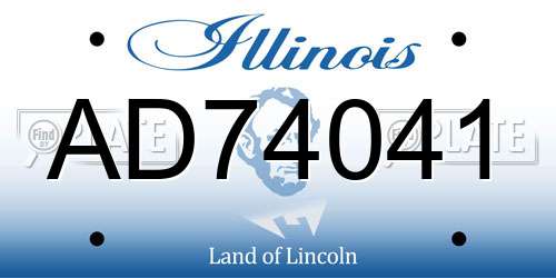 AD74041 Illinois License Plate