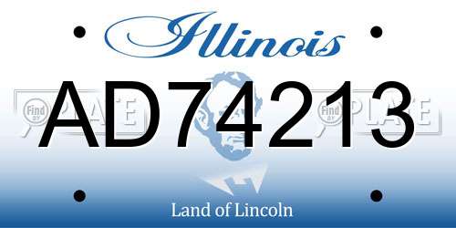 AD74213 Illinois License Plate