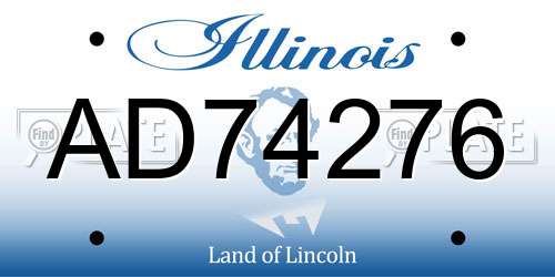 AD74276 Illinois License Plate