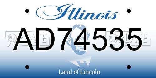 AD74535 Illinois License Plate