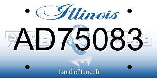 AD75083 Illinois License Plate