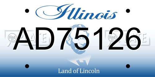 AD75126 Illinois License Plate