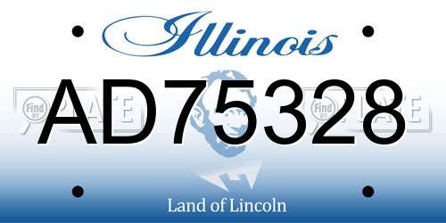 AD75328 Illinois License Plate