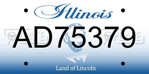 AD75379 Illinois License Plate