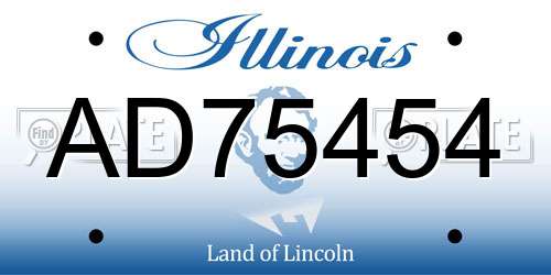 AD75454 Illinois License Plate