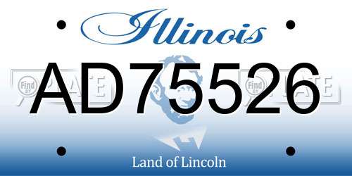 AD75526 Illinois License Plate