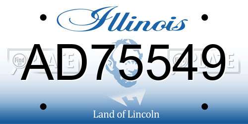 AD75549 Illinois License Plate