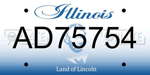 AD75754 Illinois License Plate