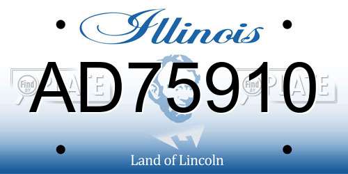 AD75910 Illinois License Plate