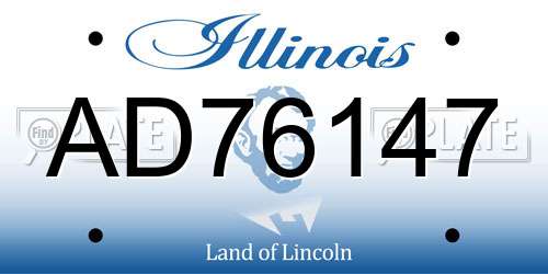 AD76147 Illinois License Plate