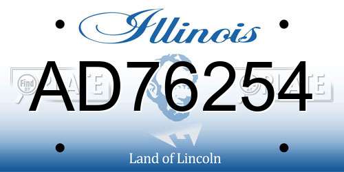 AD76254 Illinois License Plate