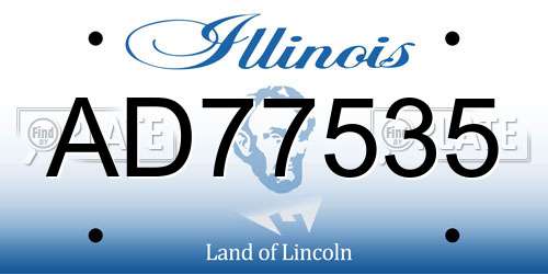 AD77535 Illinois License Plate