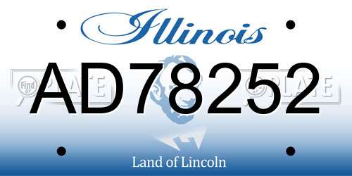 AD78252 Illinois License Plate