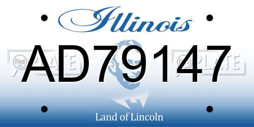 AD79147 Illinois License Plate