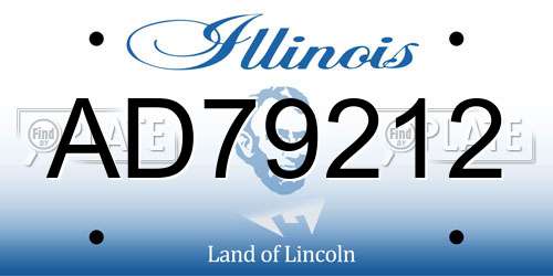 AD79212 Illinois License Plate