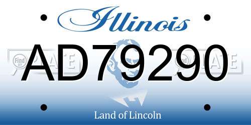 AD79290 Illinois License Plate