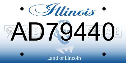 AD79440 Illinois License Plate