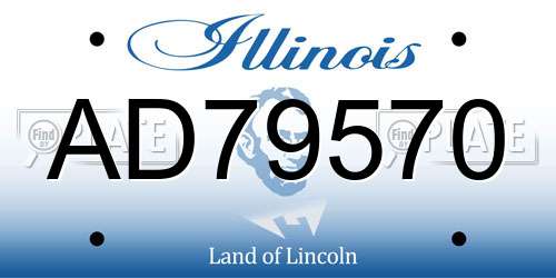 AD79570 Illinois License Plate