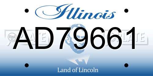 AD79661 Illinois License Plate