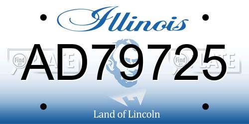 AD79725 Illinois License Plate