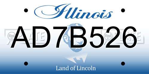 AD7B526 Illinois License Plate