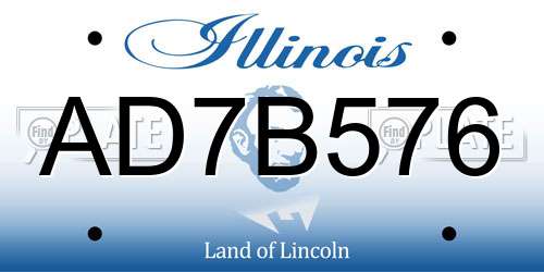 AD7B576 Illinois License Plate