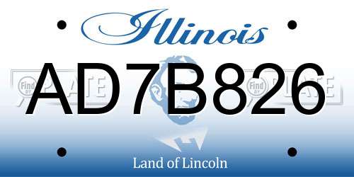 AD7B826 Illinois License Plate